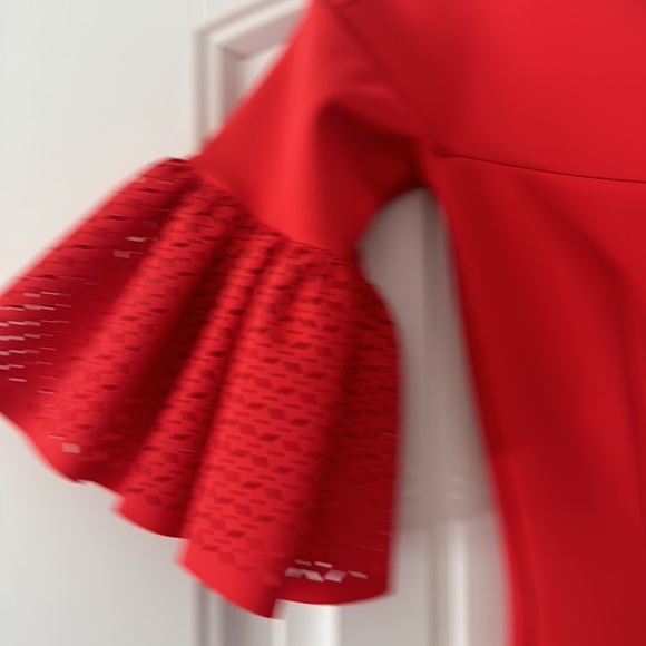 Coral colored scuba fabric chaira boni gown - Picture 6 of 7